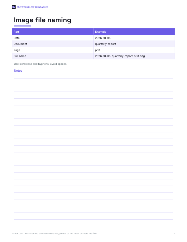 Preview of PDF Image File Naming Guide